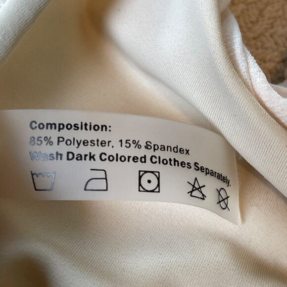 Zaful Women’s Bikini L Beige Halter Ribbed Tie Side Strappy Thong Swim Set - Picture 6 of 7